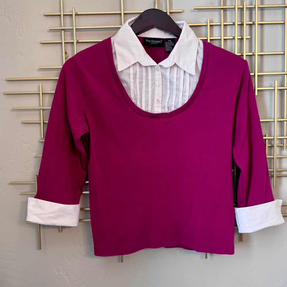 Bay Studio Petite Pink Layered Sweater Top